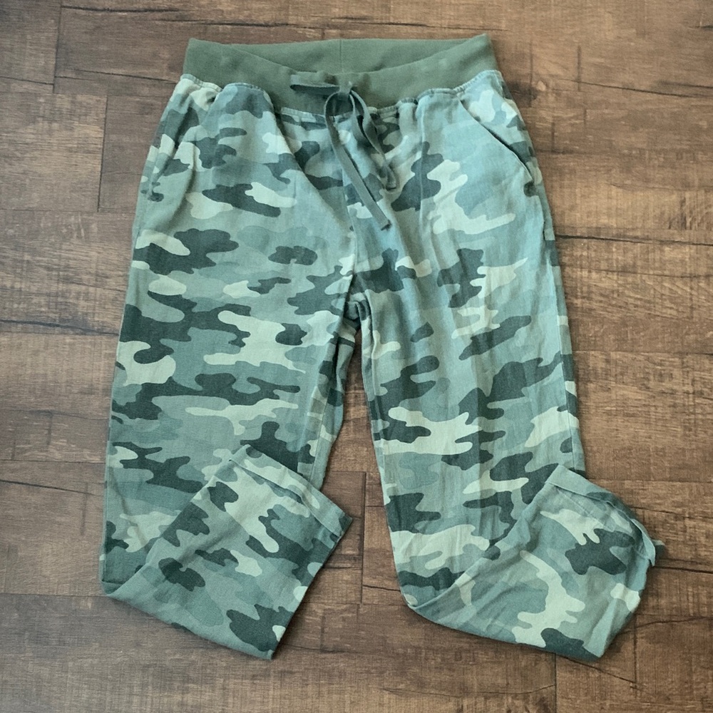 Lucky Brand camouflage linen ankle pant